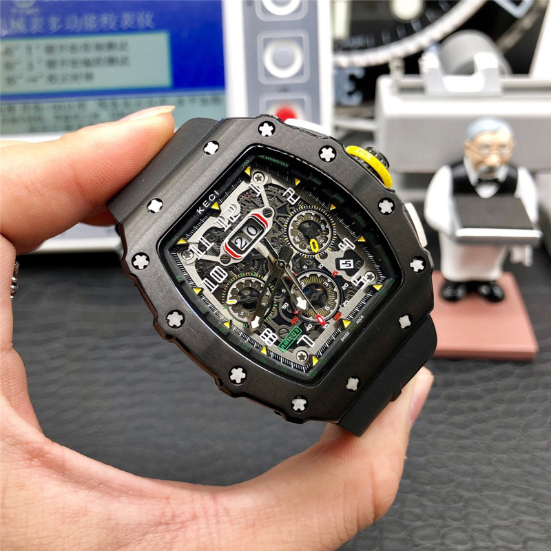 Men's luxury Stainless Steel Limitde Edition Automatic Mechanical Wristwatch Design Watches Rubber Strap RM11-03, Black-red
Men's luxury Stainless Steel Limitde Edition Automatic Mechanical Wristwatch Design Watches Rubber Strap RM11-03, Black-red