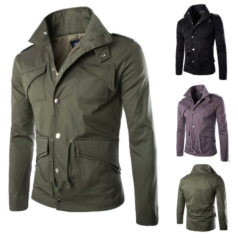 New Casual Jacket Men Autumn Army Military Jackets Mens Coats Male Outerwear Windbreaker Brand Clothing X0621, Gray
New Casual Jacket Men Autumn Army Military Jackets Mens Coats Male Outerwear Windbreaker Brand Clothing X0621, Gray