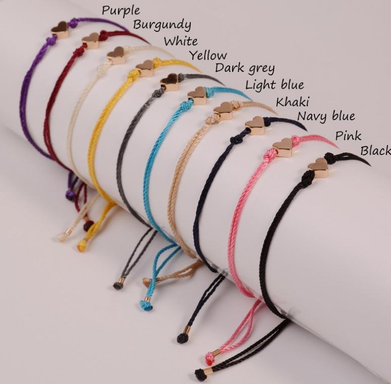 charm bracelets wholesale bulk handmade wax thread woven bracelet mix color friendship love heart accessories women trendy, Golden;silver
charm bracelets wholesale bulk handmade wax thread woven bracelet mix color friendship love heart accessories women trendy, Golden;silver