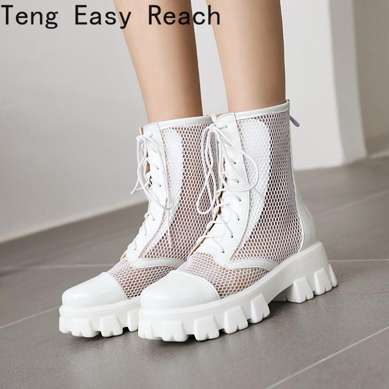 Boots 2021 Spring And Summer Ankle Woman Lace Up Shoes White Net Yarn Platform Leather Chunky Heels Fashion Botas Mujer, Black
Boots 2021 Spring And Summer Ankle Woman Lace Up Shoes White Net Yarn Platform Leather Chunky Heels Fashion Botas Mujer, Black