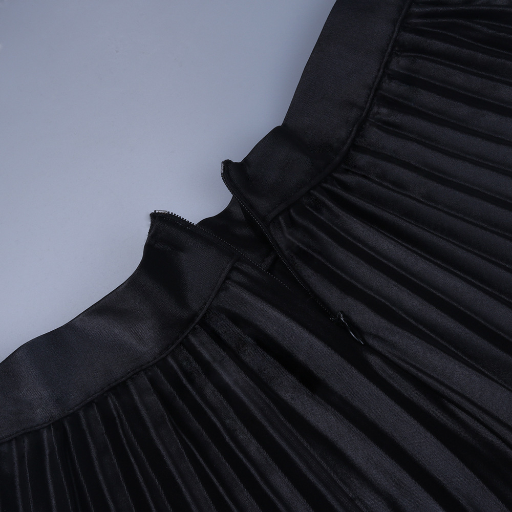 Autumn Winter High Waisted Skirt New Women Clothes Black Pleated Pleaded Zipper A Line Mini Short Skirt Fashion High Street 210415
