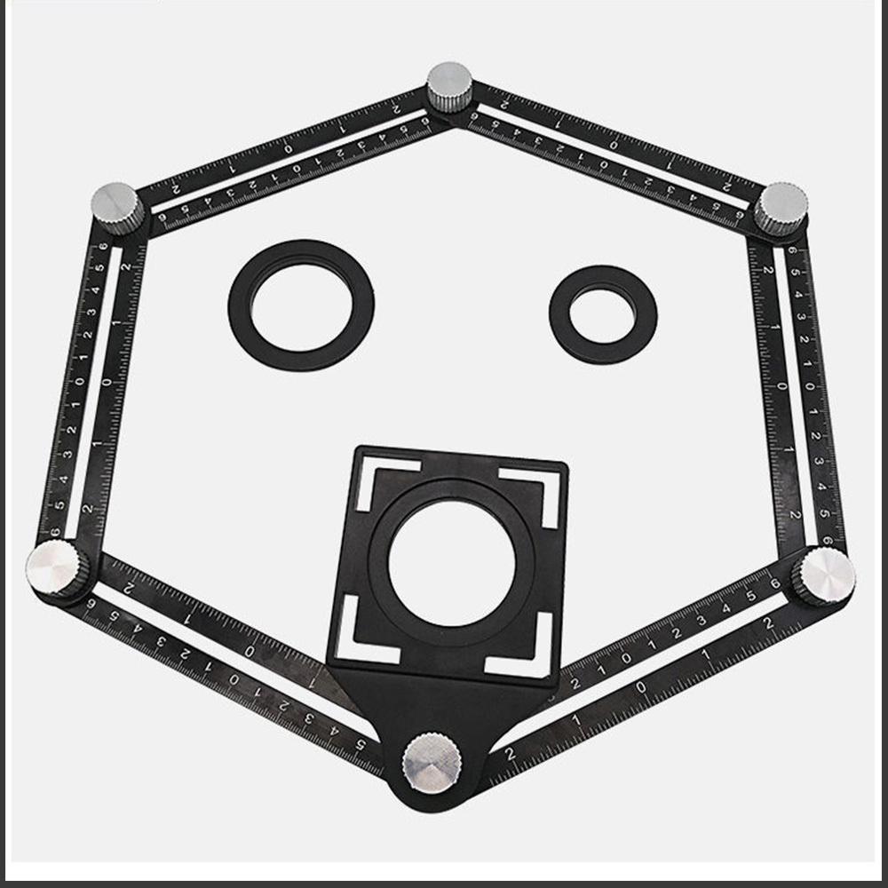 Universal Opening Locator Tile Hole Tool Masonry Glass Fixed Angle Measuring Ruler Universal Angular Multi-Function Ruler