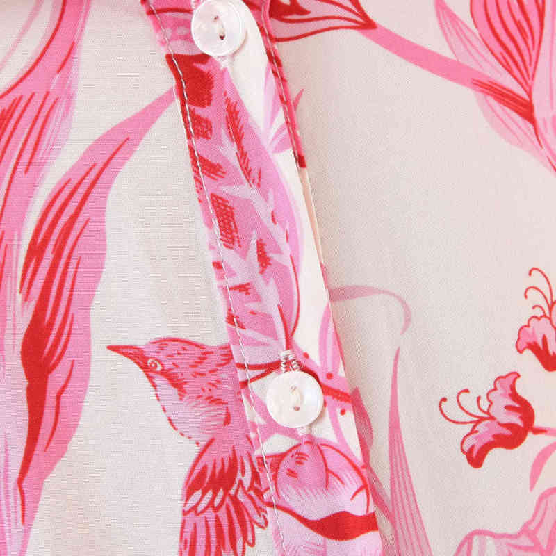 Casual Woman Red Printed Sashes Long Cotton Shirt Dress Spring Fashion Ladies Holiday es Female Elegant 210515