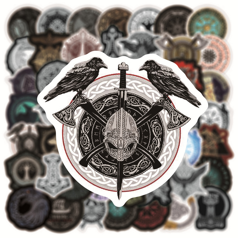 Retro Vi-king Stickers DIY Graffiti Decals For Car Luggage Motorcycle iPad Phone Scooter Games Skateboard Notebook Guitar Toys Gift Decal 50pcs New