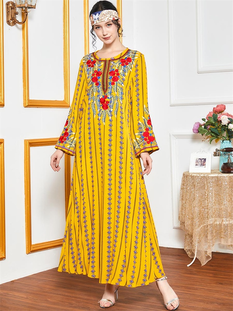 Muslim Plus Size Dress for Women Ethnic Print Embroidery Long Sleeve Dresses Loose Turkey Dubai Arabic Islamic Clothing Kaftan
Muslim Plus Size Dress for Women Ethnic Print Embroidery Long Sleeve Dresses Loose Turkey Dubai Arabic Islamic Clothing Kaftan