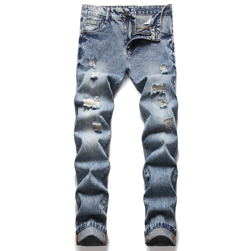 Men's Slim Fit Hole Jeans Fashion Straight Leg Distressed Destroyed Biker Casual Denim Pants Big Size Motocycle Hip Hop Trousers For Male BY211, 211
Men's Slim Fit Hole Jeans Fashion Straight Leg Distressed Destroyed Biker Casual Denim Pants Big Size Motocycle Hip Hop Trousers For Male BY211, 211