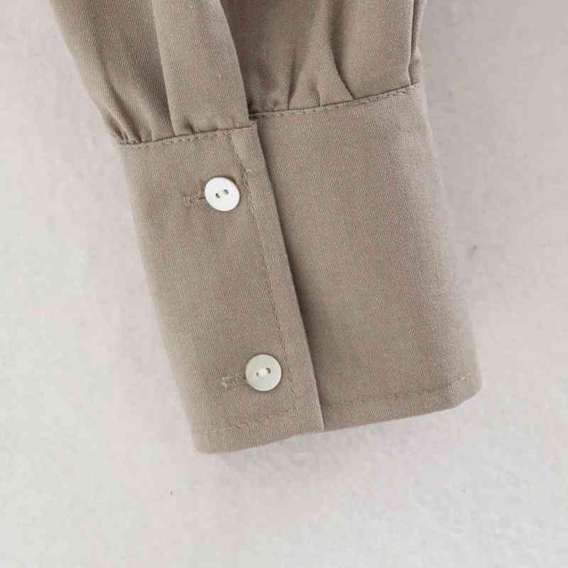 Spring Women Stand Collar Loose Blouse Female Long Sleeve Shirt Casual Lady Tops Blusas S8353 210430