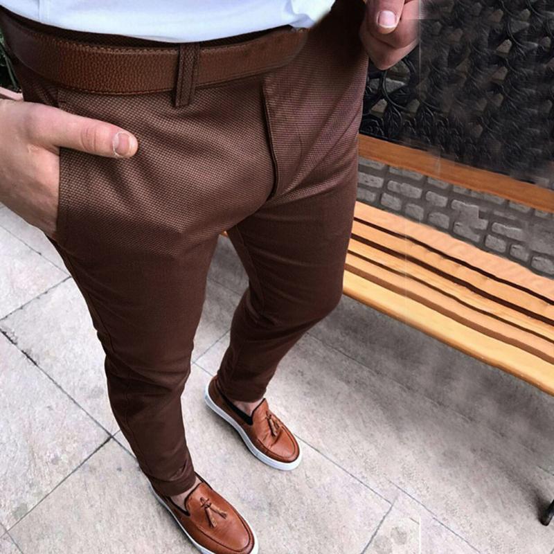 Womail Mens Business Long Trouser Casual Pants Pocket Men Solid Clothing Suit Slim Streetwear Ropa De Hombre Men's