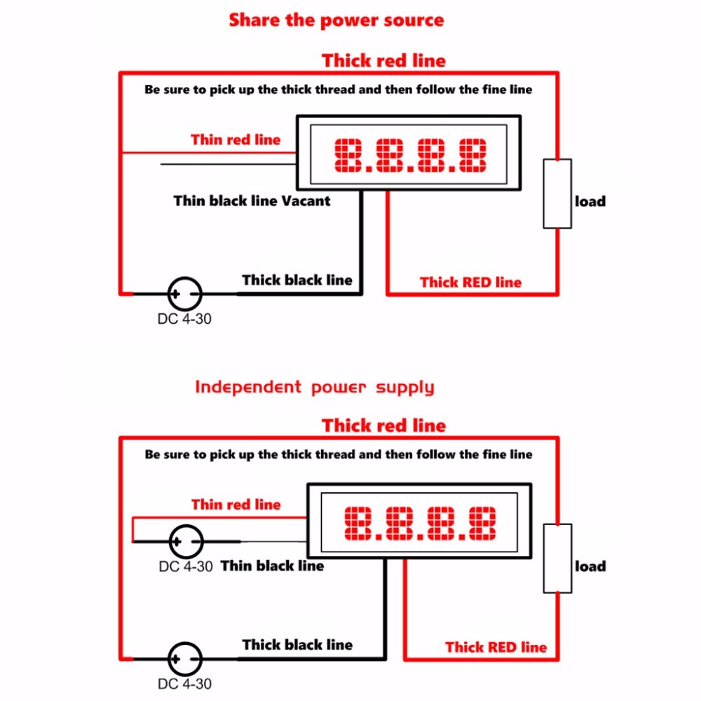 0-9.999A(10A) 4-digits Bit Ammeter Current panel Meter Gauge 0.56 Inch Red Led Tester Tool