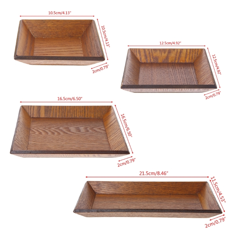 Square Wooden plate Snack Dried fruit Dessert Sushi Pie Servies Home