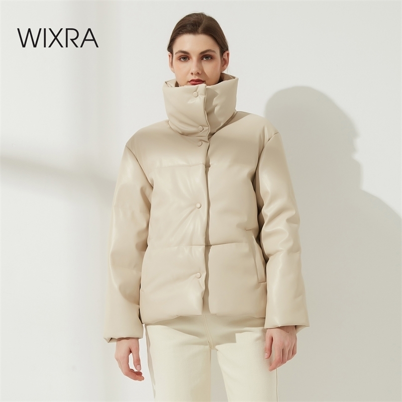 Wixra Winter Womens Parkas Casual Thicken Warm Cotton Jackets Coat Female Solid Classic Outwear Waterproof Jacket Street Wear 211013