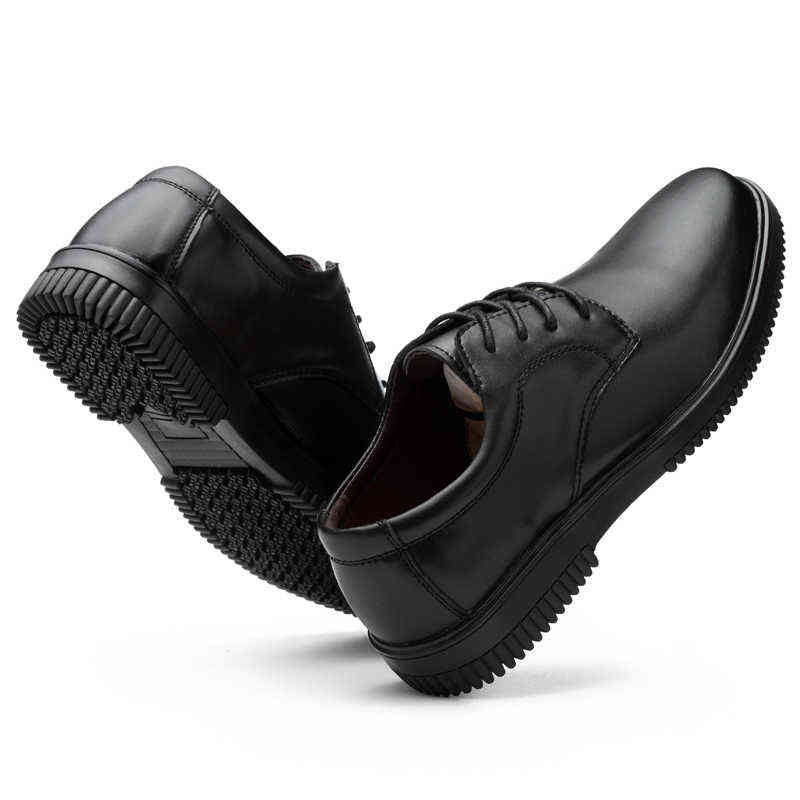 Chef Waiter Shoes el and Restaurant Kitchen Shoe Soft Work Non-slip Flat Black Oil Proof Waterproof Wearable 211222