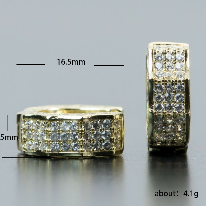 Handmade Male Hoop Earring Micro pave Zircon 925 sterling silver Party Wedding Earrings for Men Women Hiphop Jewelry