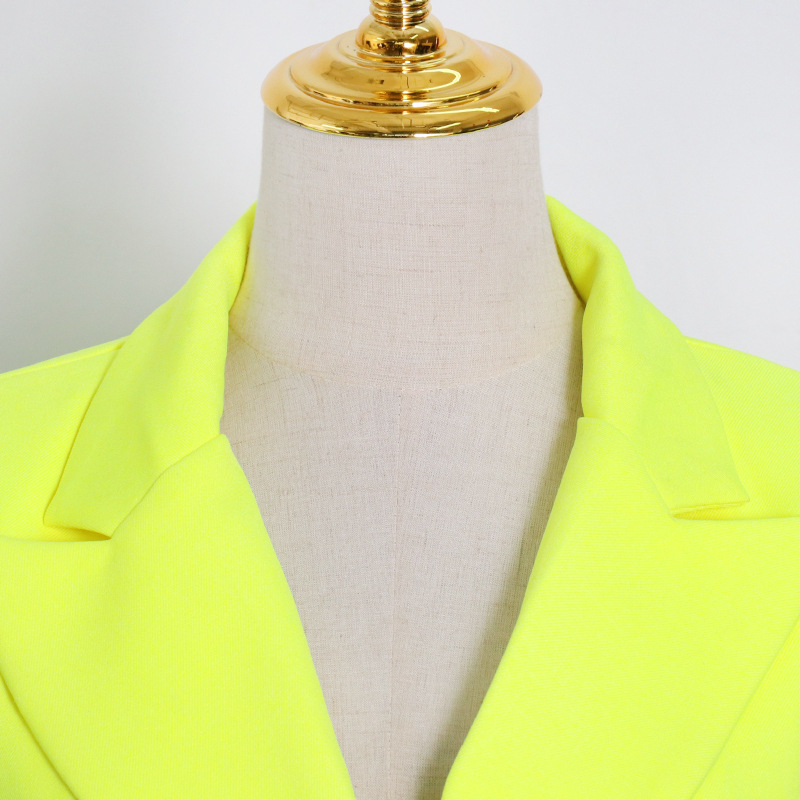 Loose Casual Chic Neon Yellow Blazers for Women Fashion All-match Coats Temperament Office Lady Tops Female Spring 210525