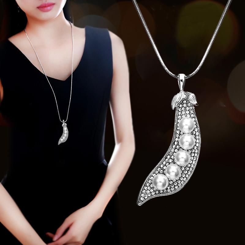 Pendant Necklaces 2021 Sweater Chain Simulated Pearl Rhinestone Pea Necklace For Women Party Jewelry Dress Accessories
Pendant Necklaces 2021 Sweater Chain Simulated Pearl Rhinestone Pea Necklace For Women Party Jewelry Dress Accessories