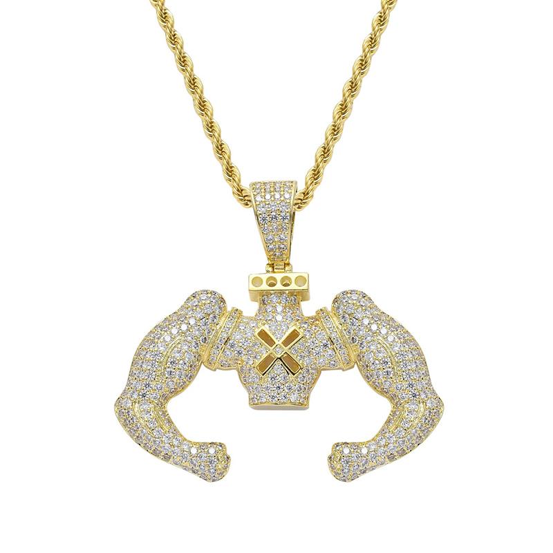 Pendant Necklaces Hip Hop CZ Zircon Stone Paved Bling Iced Out Strong Men Pendants Necklace For Sport GYM Jewelry Gold Silver Color
Pendant Necklaces Hip Hop CZ Zircon Stone Paved Bling Iced Out Strong Men Pendants Necklace For Sport GYM Jewelry Gold Silver Color