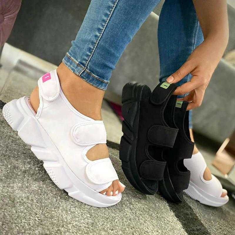 Women Sandals Wedges Hook&loop Platform Solid Color Ladies Shoes 2021 Summer New Fashion Casual Outdoor Beach Female Footwear Y0721, Black
Women Sandals Wedges Hook&loop Platform Solid Color Ladies Shoes 2021 Summer New Fashion Casual Outdoor Beach Female Footwear Y0721, Black