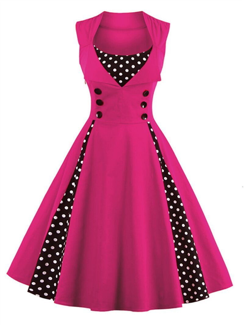 Summer Scoop Neck Vintage Retro Knee-Length A Line Women Plus Size Dress With Button, Rose red
Summer Scoop Neck Vintage Retro Knee-Length A Line Women Plus Size Dress With Button, Rose red