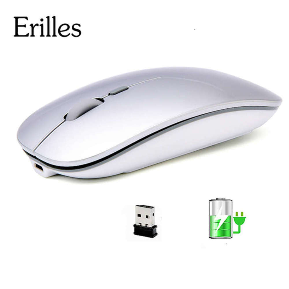 

Rechargeable Optical Wireless Mouse Slient Button Ultra Thin Mini Ultrathin USB 2.4G Mice for Computer Laptop