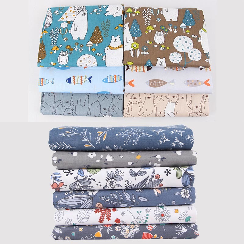 2 Color Home Supplies Patchwork Sewing Gift Accessories 6 Sheets Floral Print Cloth Material 20x25CM DIY Handmade Cotton