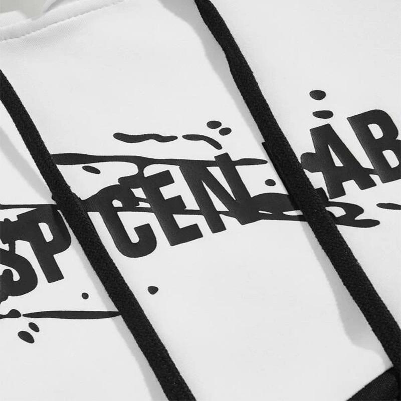 Men's Hoodies & Sweatshirts Men Two Tone Letter Graphic Hoodie