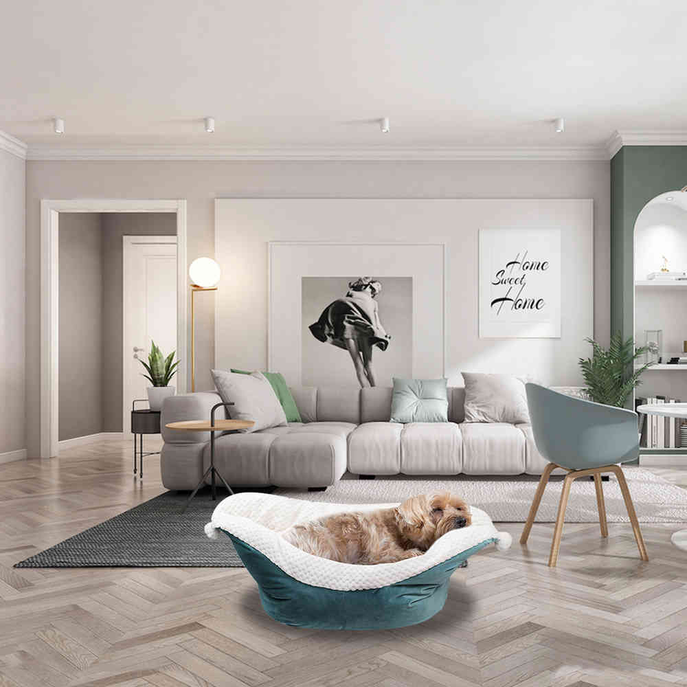 Deep Sleep for Small Dogs Boat Shape Thicken Winter Warm Fleece Dog House Cute Cat Bed Washable 210401