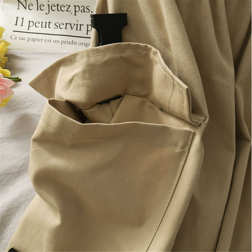 Harajuku Vintage Long Skirts Womens Summer High Waist Pockets Pleated Cargo Skirts Plus Size Ladies White Black Skirt jupe femme 210619wtt