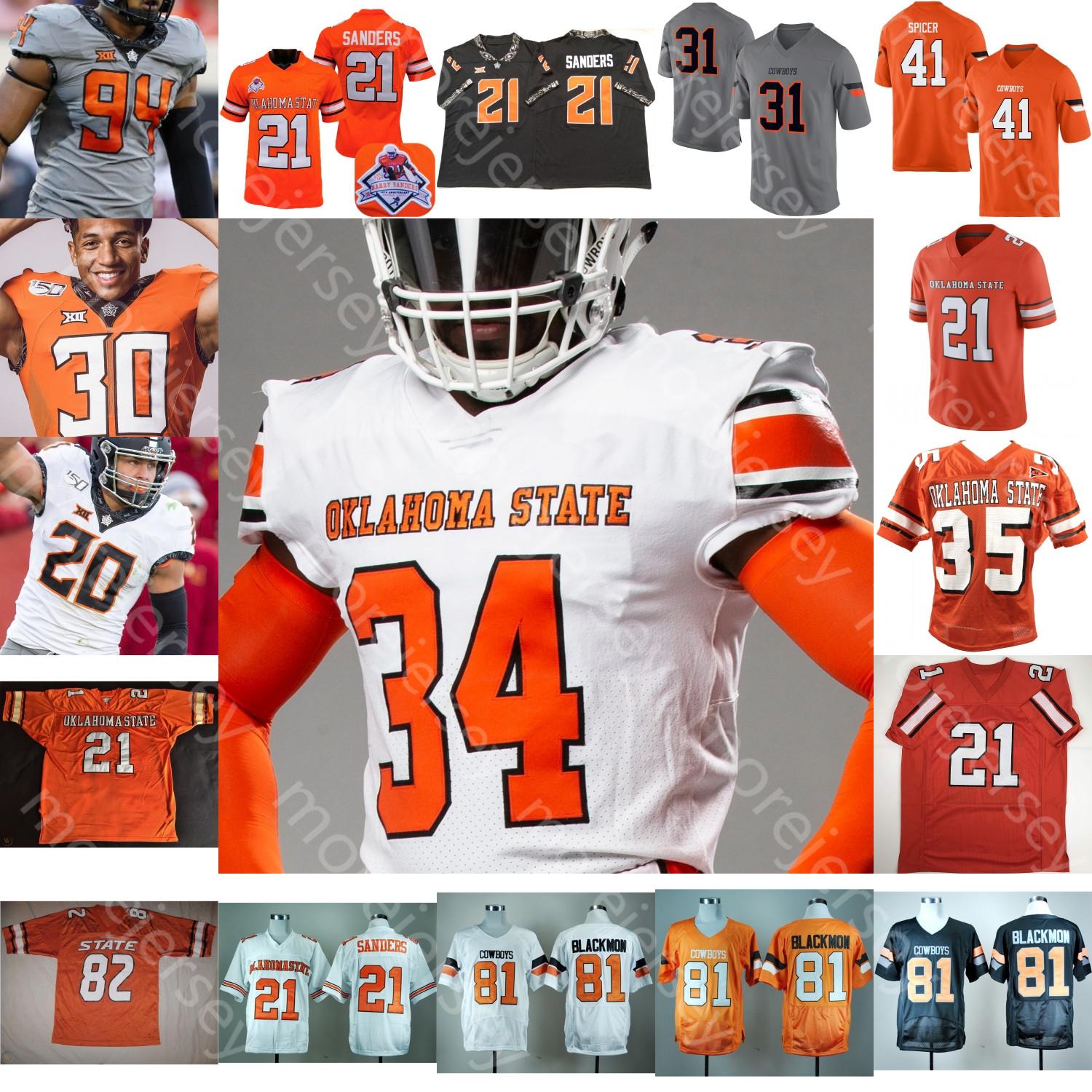 Custom 2021 Oklahoma State OSU Football Jersey NCAA College Sanders Spencer Sanders Chuba Hubbard Tylan Wallace Dez Bryant McCray Johnson от DHgate WW