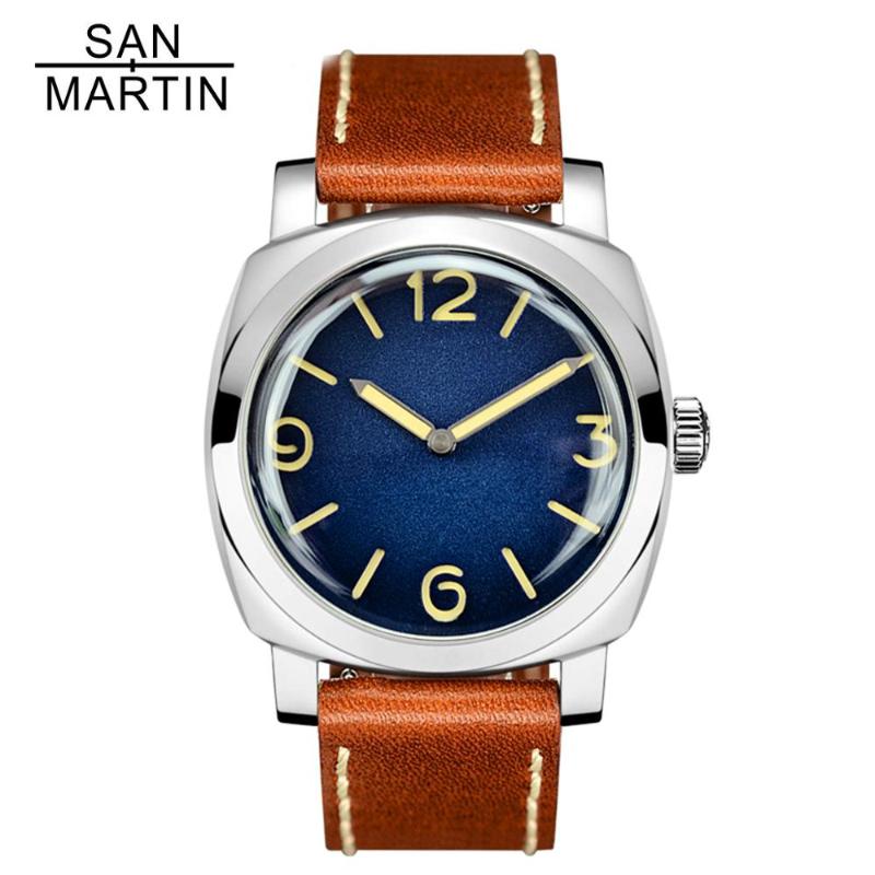 San Martin Vintage Stainless Steel Automatic Men Watches 20Bar Mineral Bubble Glass Mechanical Male Wrist Watch For Hombre Wristwatches, Slivery;brown
San Martin Vintage Stainless Steel Automatic Men Watches 20Bar Mineral Bubble Glass Mechanical Male Wrist Watch For Hombre Wristwatches, Slivery;brown