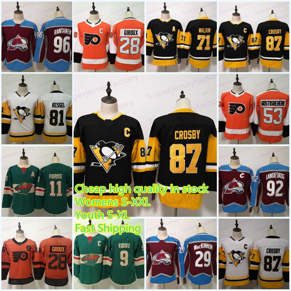 Women/Youth In Stock 87 Sidney Crosby 71 Evgeni Malkin 28 Claude Giroux 53 Gostisbehere 96 Mikko Rantanen 29 MacKinnon 9 Koivu 11 Parise, Black
Women/Youth In Stock 87 Sidney Crosby 71 Evgeni Malkin 28 Claude Giroux 53 Gostisbehere 96 Mikko Rantanen 29 MacKinnon 9 Koivu 11 Parise, Black