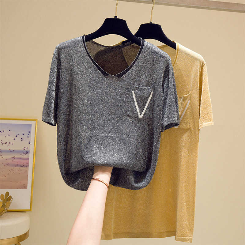 Sweater Womens Pullovers Femme letter Thin Summer Women Sweater Knitted Elastic Short Sleeve Woman Clothes 210604, Yellow
Sweater Womens Pullovers Femme letter Thin Summer Women Sweater Knitted Elastic Short Sleeve Woman Clothes 210604, Yellow