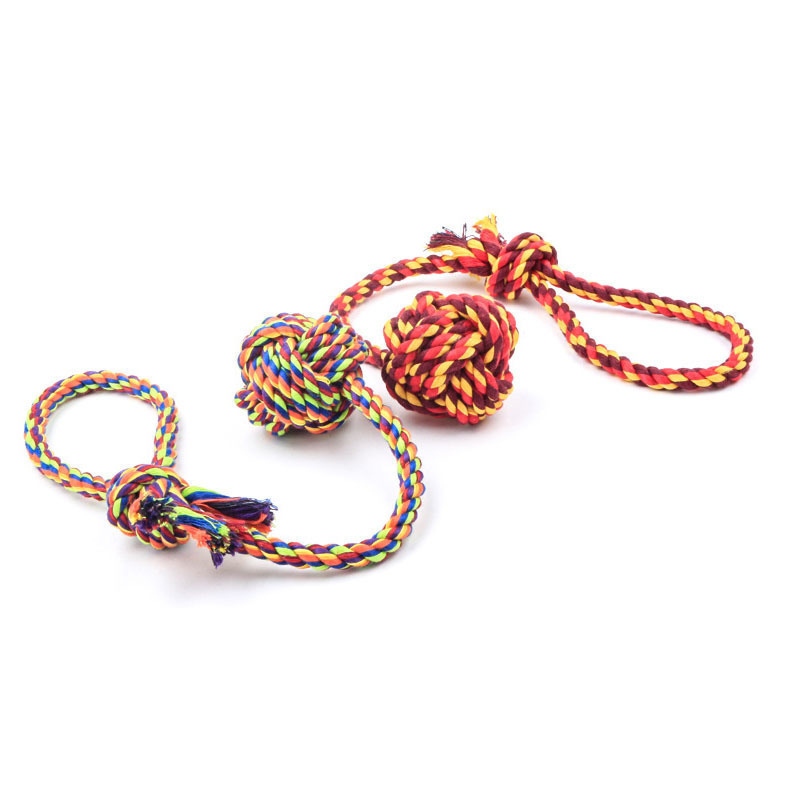 Interactive Dog Toys For Large Cotton Rope Length 31cm Hand Pull The Ball Chew Bite Resistant