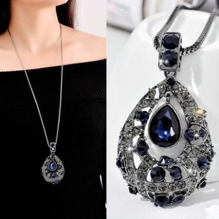 Pendant Necklaces Korean Crystal Long Necklace Women Fashion Collier Femme Geometric Statemen Choker Water Drop Bijoux
Pendant Necklaces Korean Crystal Long Necklace Women Fashion Collier Femme Geometric Statemen Choker Water Drop Bijoux