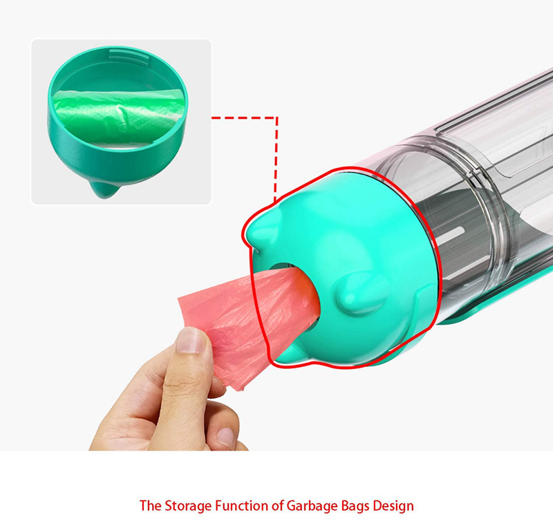 Pet Bowls 300ML Outamateur Dog Travel Water Bottle Portable Pets Drinking Cup Multifunctional Outdoor for Dogs and Cats with Poop Shovel