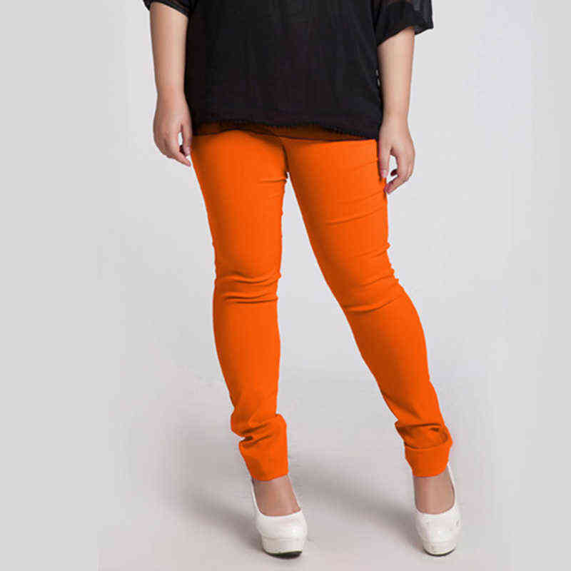 Sale Female s Leggings Womens Skinny Plus Large Size Candy Color Trousers Stretchy Super Elastic Band Pants 6XL 211115