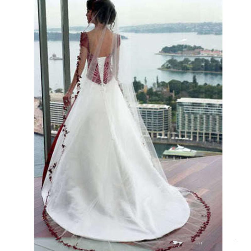 Vintage White And Burgundy A Line Wedding Dress For Women Square Neck Lace Appliques Cap Sleeve Plus Size Lace-up Gothic Corset Country Garden Long Br