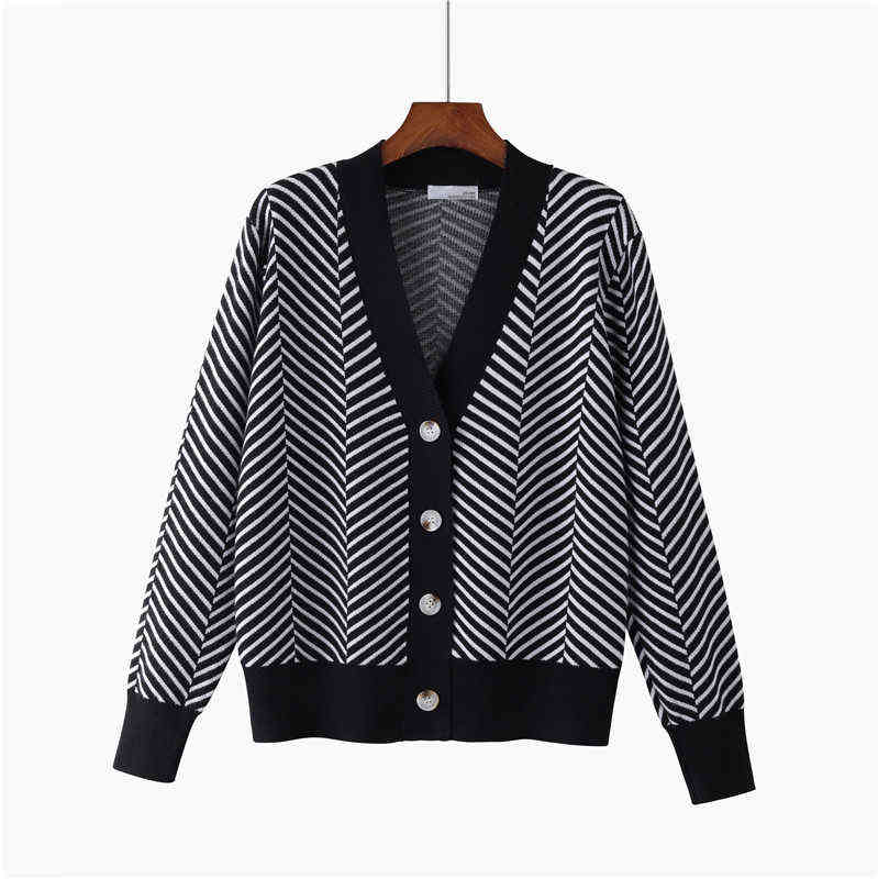 HLBCBG Single Breasted V Neck Women Button Black Christmas Tree Cardigan Sweater Knitted Loose Oversized Jumper Top Jacket Coat 211109