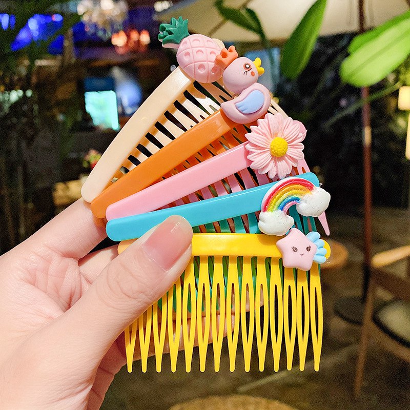 5pcs/set Kids Cute Hair Clips Side Bangs comb Fix Fringe Barrette Makeup Washing Face Accessories Women Girls Styling Hairpins 0394