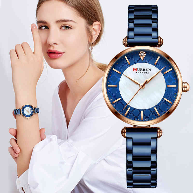 CURREN Watches for Women Top Luxury Brand Blue Thin Quartz Wristwatch with Stainless Steel Band Simple Girl Clock 210517, Silver white
CURREN Watches for Women Top Luxury Brand Blue Thin Quartz Wristwatch with Stainless Steel Band Simple Girl Clock 210517, Silver white