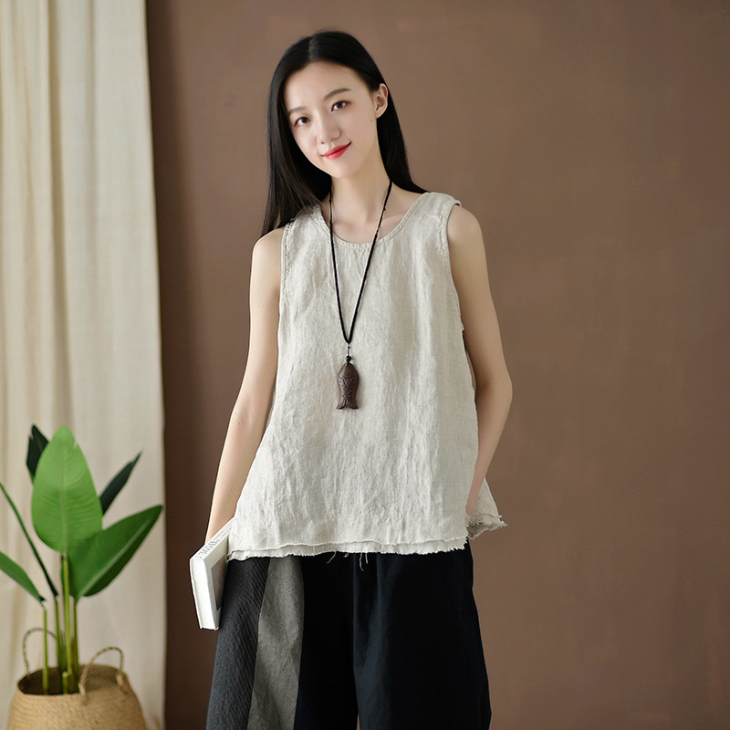Johnature Women Vintage Cotton Linen Tanks Summer O-Neck Sleeveless Patchwork Solid Color Women Casual Loose Tanks Tops 210521, Beige
Johnature Women Vintage Cotton Linen Tanks Summer O-Neck Sleeveless Patchwork Solid Color Women Casual Loose Tanks Tops 210521, Beige