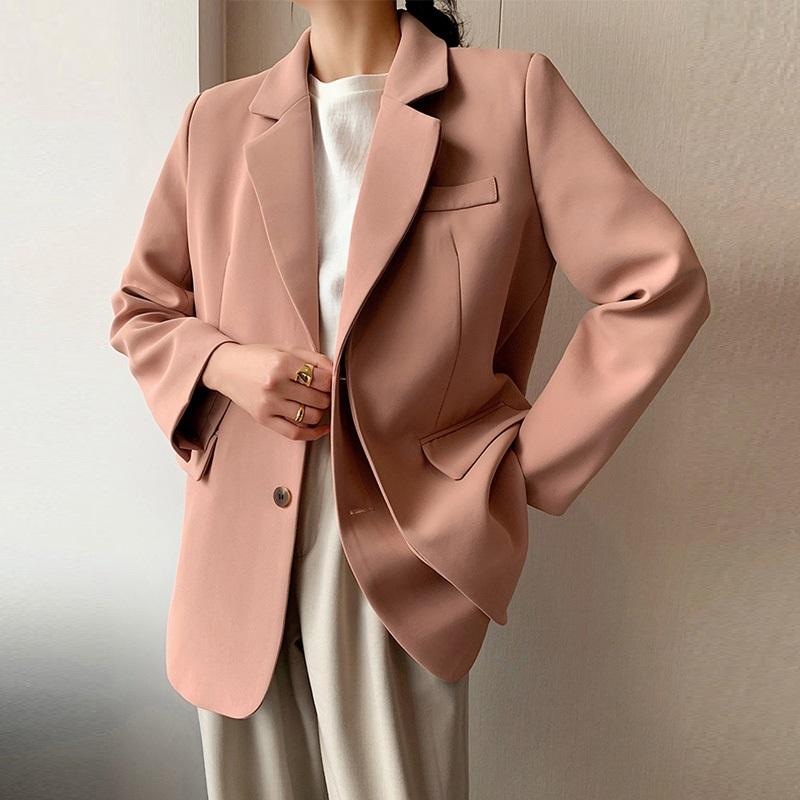 Women' Suits & Blazers Spring Autumn Korean Elegant Chic Solid Suit Jacket Woman Single-breasted Pink Blazer Office Ladies Formal Female Ou
Women' Suits & Blazers Spring Autumn Korean Elegant Chic Solid Suit Jacket Woman Single-breasted Pink Blazer Office Ladies Formal Female Ou