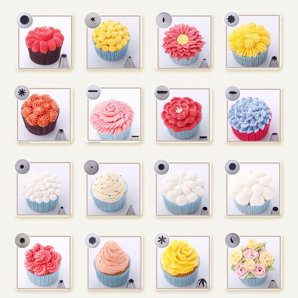 Oria 55 Pastry cake Decorating beaks Stainless steel kits baking cake Ice bag diy accessories cooking tool