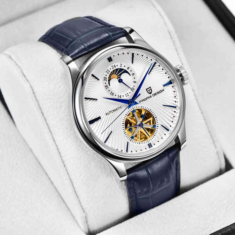 PAGANI DESIGN Automatic es Tourbillon Mechanical Men Luxury Sapphire Crystal Skeleton Wrist Watch Moon Phase Leather
PAGANI DESIGN Automatic es Tourbillon Mechanical Men Luxury Sapphire Crystal Skeleton Wrist Watch Moon Phase Leather