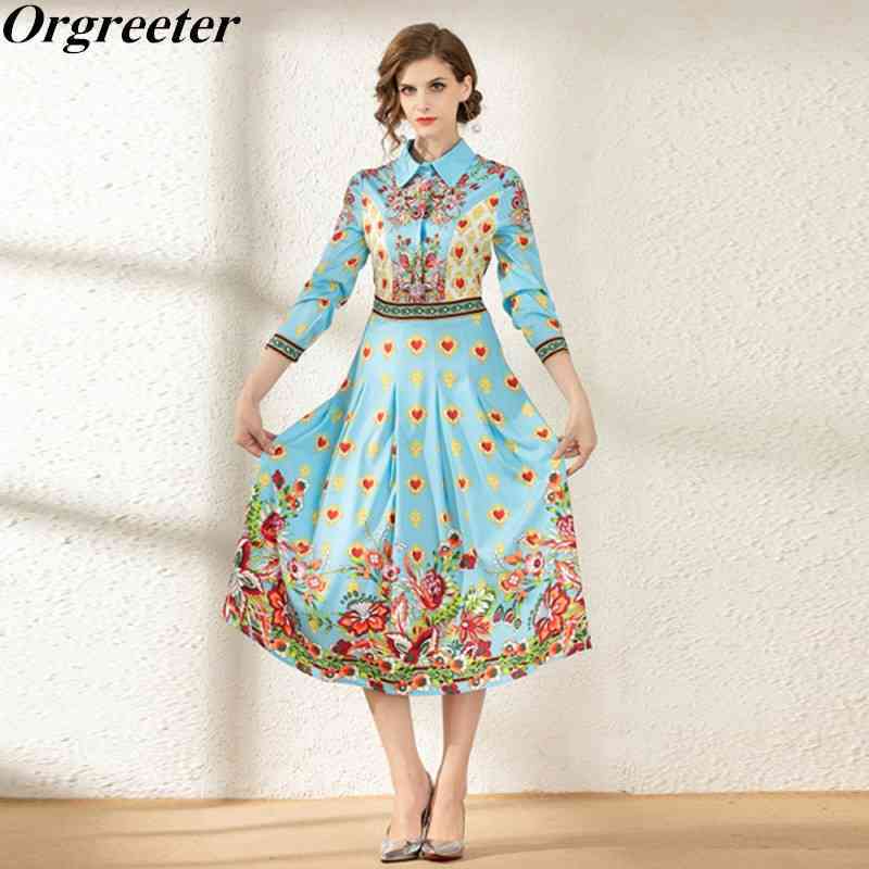 Celebrity Temperament Retro Heart Print Dress Spring Fall Women's Lapel Single Breasted Long Sleeve Pleated Mid 210525, Sky blue
Celebrity Temperament Retro Heart Print Dress Spring Fall Women's Lapel Single Breasted Long Sleeve Pleated Mid 210525, Sky blue