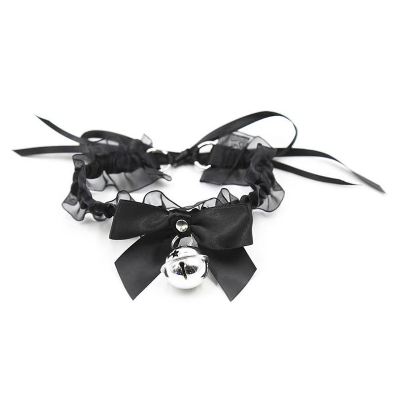 Neck Ties Sexy Accessories Women Gothic Lace Collar Pendant Bowknot Bell Choker Necklace Adult Products Sex Toys For