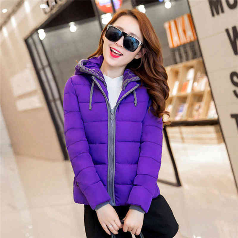 Winter Jacket Women Parkas Thicken Short Coats Casual Hooded Coat Female Slim Cotton Padded Basic Outerwears Top Quality D283 210512