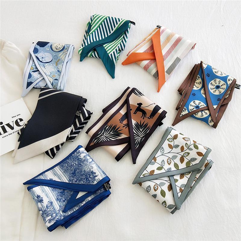 Scarves 2021 Fashion Kerchief Small Silk Neck Scarf For Women Print Hijab Scarfs Female Shawls And Wraps Bandana Foulard, Blue;gray
Scarves 2021 Fashion Kerchief Small Silk Neck Scarf For Women Print Hijab Scarfs Female Shawls And Wraps Bandana Foulard, Blue;gray