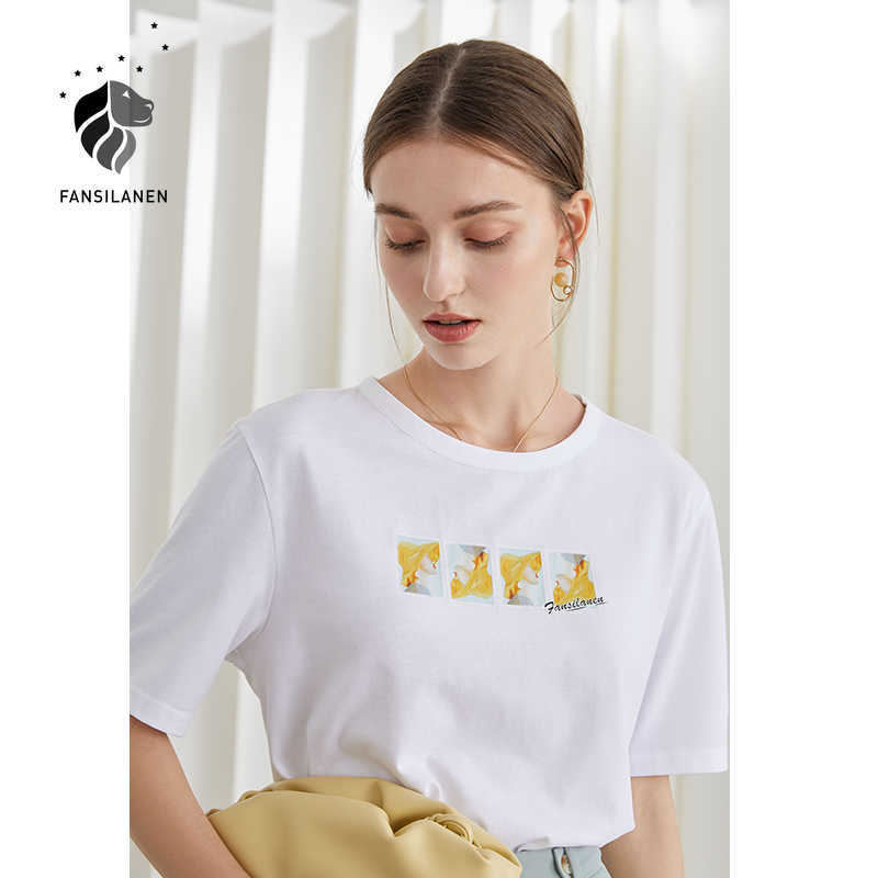 FANSILANEN Office Lady Printed Short Sleeve Round Neck T-Shirt Women's Summer Loose Casual Top Korean Style 210607, Black
FANSILANEN Office Lady Printed Short Sleeve Round Neck T-Shirt Women's Summer Loose Casual Top Korean Style 210607, Black