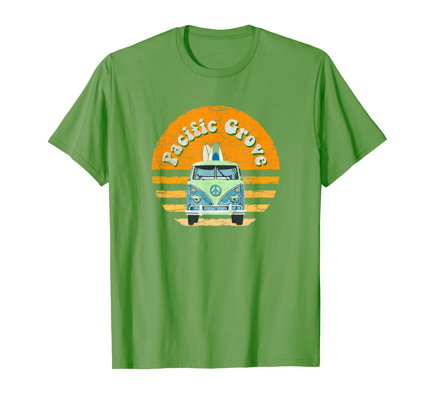 Vintage Pacific Grove Hippie Van Beach Surfer T-Shirt