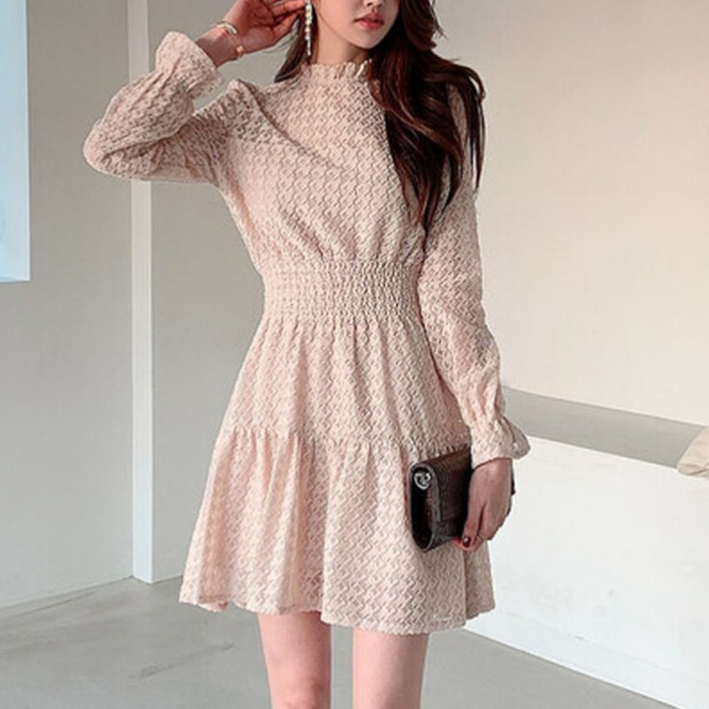 ZAWFL Elegant Stand Collar Women Lace Dress Full Sleeve Elastic High Waist Female A-line Spring OL Short Vestidos 210525, Picture color
ZAWFL Elegant Stand Collar Women Lace Dress Full Sleeve Elastic High Waist Female A-line Spring OL Short Vestidos 210525, Picture color